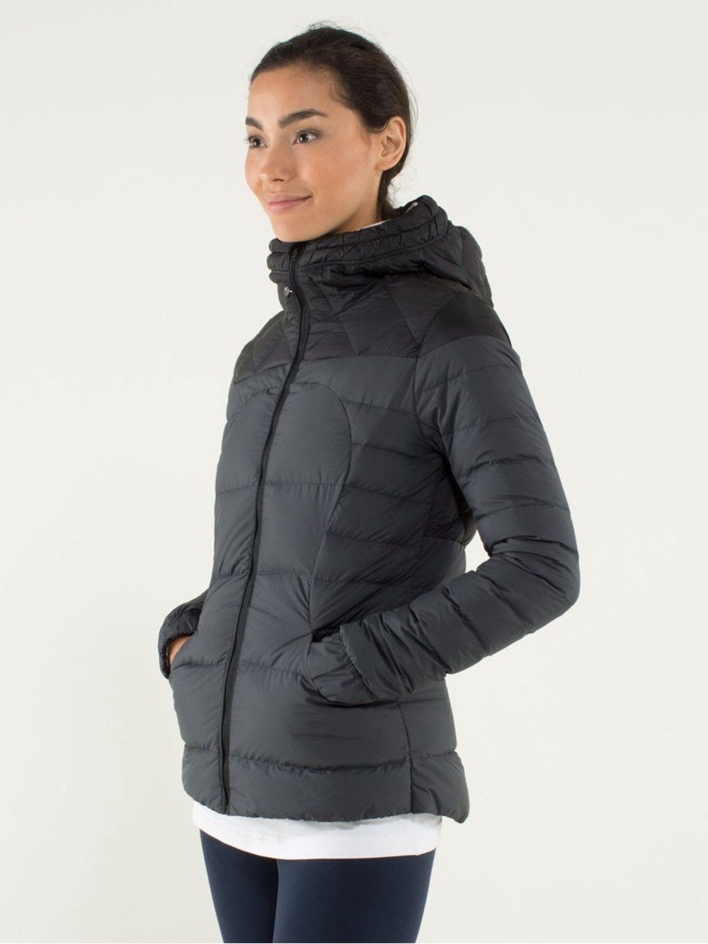 LULU 🍋 Fluffin Awesome Lightweight Black Hooded Puffer Jacket